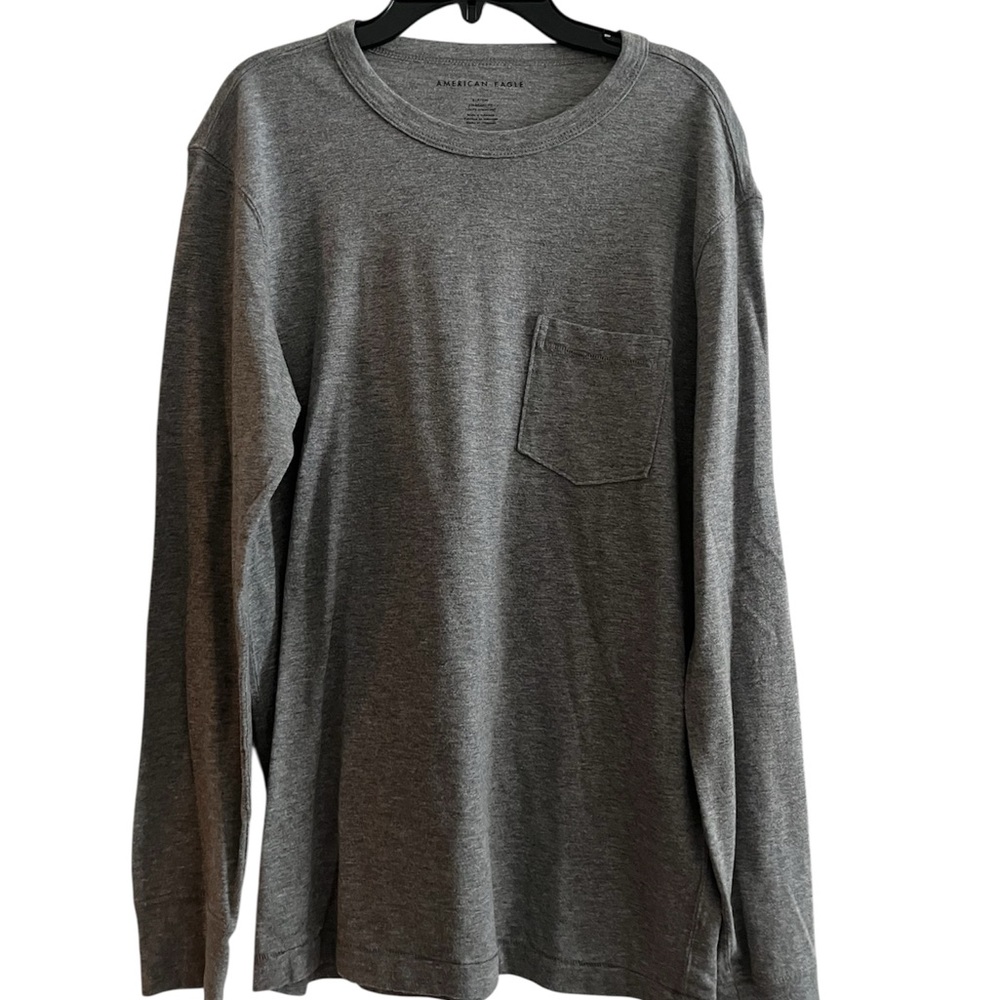 American Eagle Outfitters Charcoal Long Sleeve Tee
